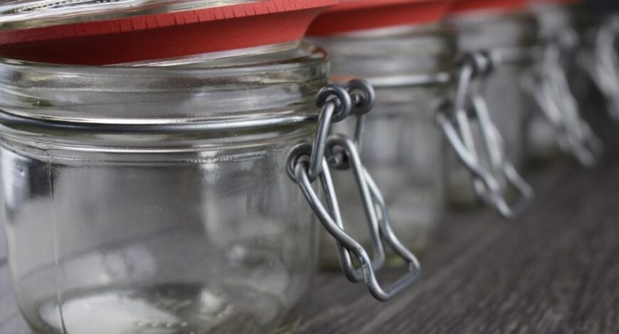 empty glasses on a countertop